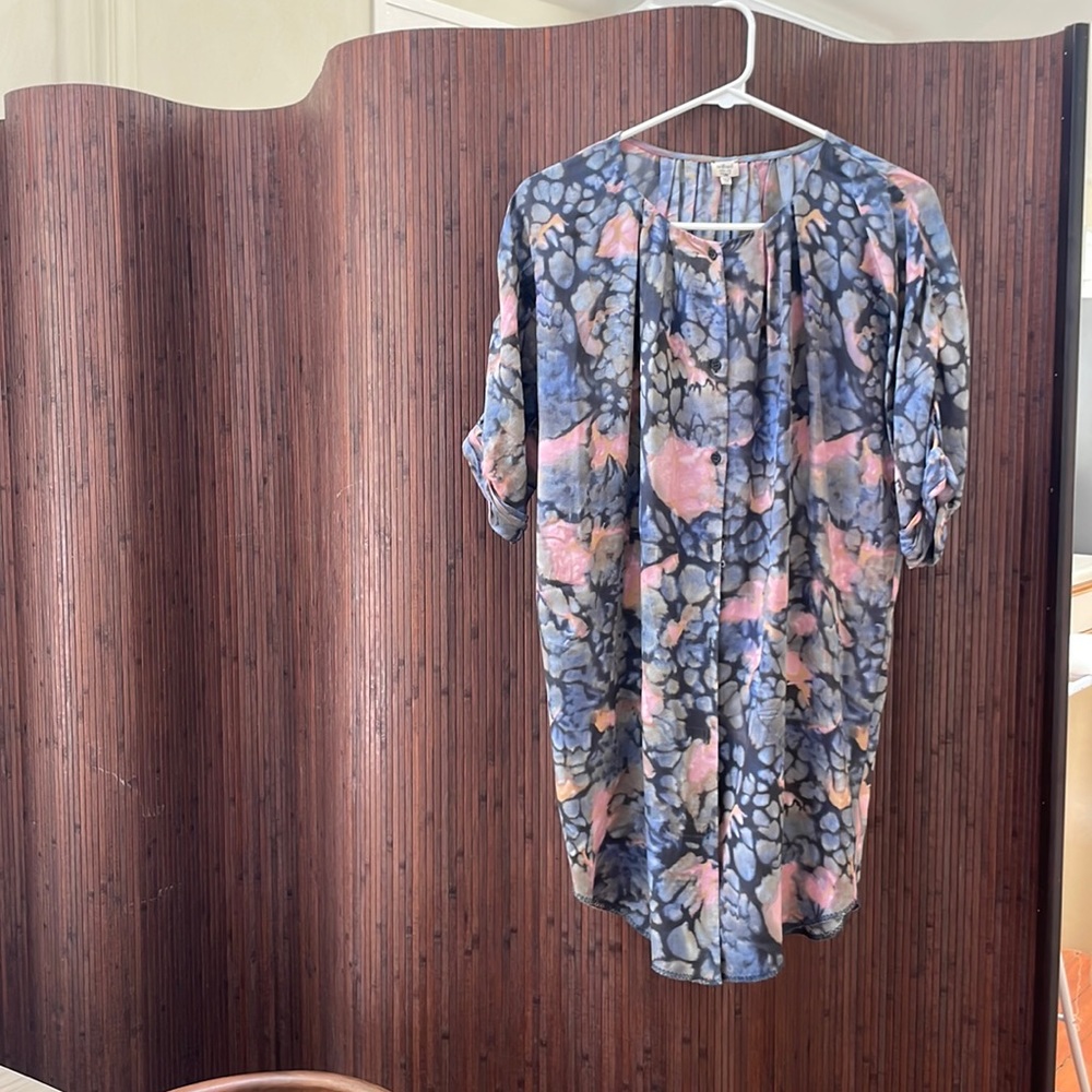Aritzia wilfred short sleeve button up dress loose
